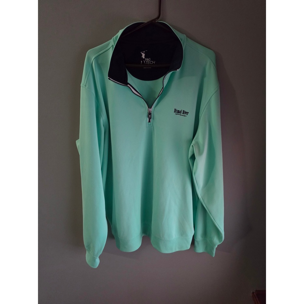 F&G Tech Dismal River Golf Club Quarter Zip Pullover Mint Green Mens XL